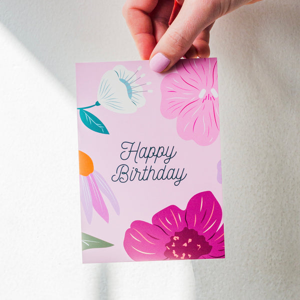 Floral Happy Birthday Card